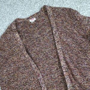 Mossimo Supply Co Womens Marled Knit Button Front Cardigan Sweater Brown Medium